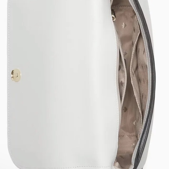 Kate Spade Staci Colorblock Saffiano Leather Flap Shoulder Bag Warm Beige Multi - Picture 6 of 6